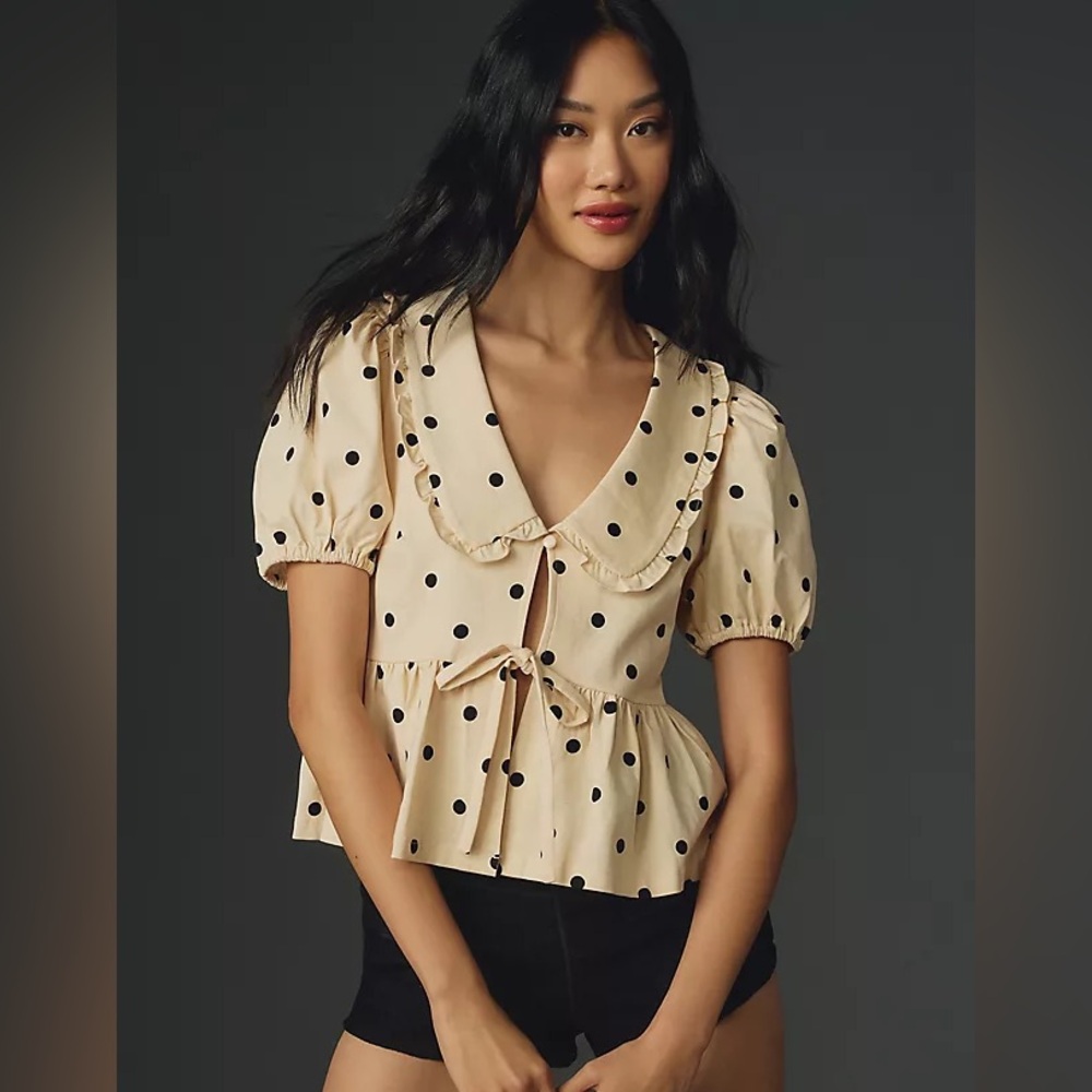 Anthropologie Porridge Gwen polka dot blouse NWT